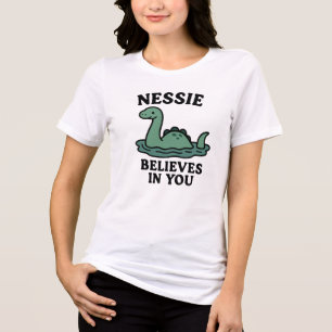 T-shirt En Tri-matière Mignon Nessie Monstre du Loch Ness Croit En Toi 