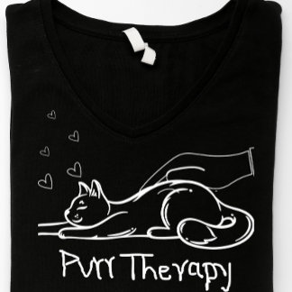 T-shirt En Tri-matière Minimalist Purr Therapy Cat Lover Doodle T-Shirt