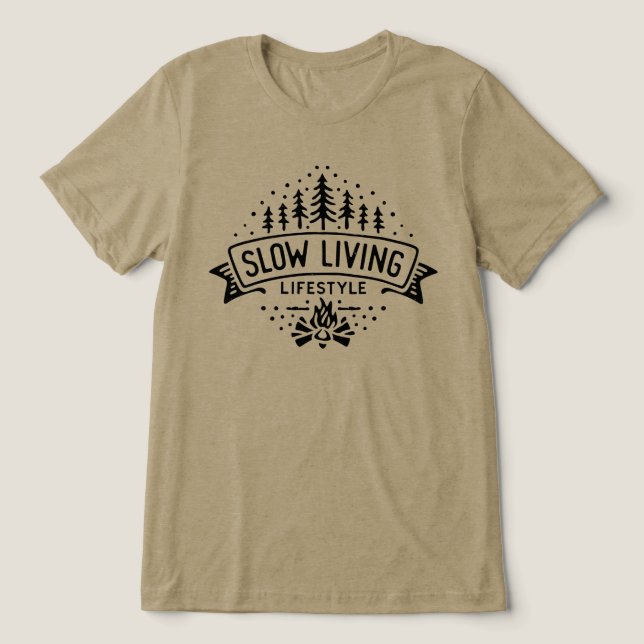 T-shirt En Tri-matière Mode de vie lent (Design Recto)