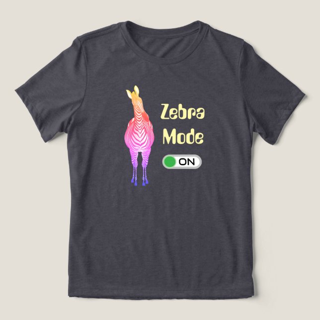 T-shirt En Tri-matière Mode Zèbre ACTIVÉ, Couleurs personnalisables des r (Design Recto)