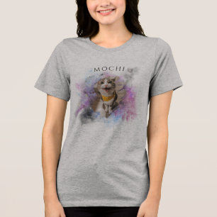 T-shirt En Tri-matière Modèle de photo de chat personnalisable et nom G
