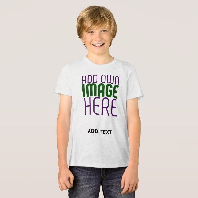 T-SHIRT  EN TRI-MATIÈRE MODÈLE DE TEXTE D'IMAGE BLANCHE SIMPLE MODERNE (Recto plein)