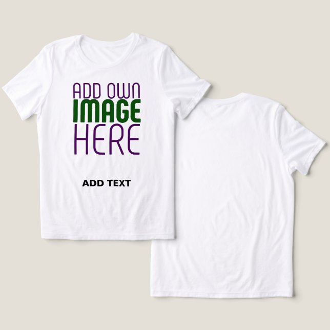 T-SHIRT  EN TRI-MATIÈRE MODÈLE DE TEXTE D'IMAGE BLANCHE SIMPLE MODERNE (Design Recto & Verso)