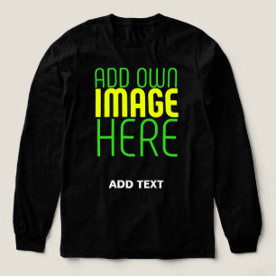 T-SHIRT EN TRI-MATIÈRE MODELE DE TEXTE D'IMAGE NOIRE SIMPLE ET MODIFIABLE