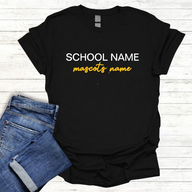 T-shirt En Tri-matière Modern Custom School Team Mascot Spirit Gift (Créateur téléchargé)