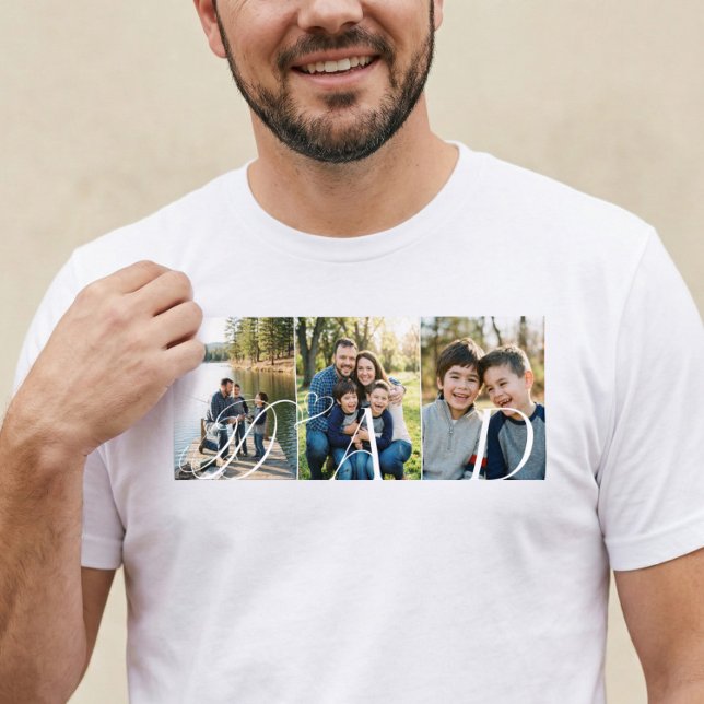 T-shirt En Tri-matière Modern Dad Photo Collage Fathers Day keepsake Gift (Modern Dad Photo Collage Fathers Day keepsake Gift Tri-Blend Shirt)