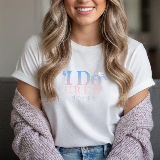 T-shirt En Tri-matière Modern I Do Crew Pastel Gradient Bridesmaid (Get the crew together in style with this trendy "I Do Crew" design!)