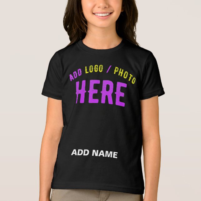 T-SHIRT  EN TRI-MATIÈRE MODERNE ET MODERNE PERSONNALISABLE NOIR VÉRIFIÉ (Recto)