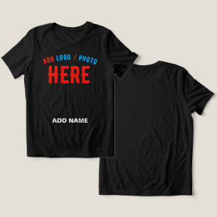 T-SHIRT  EN TRI-MATIÈRE MODERNE ET MODERNE PERSONNALISABLE NOIR VÉRIFIÉ