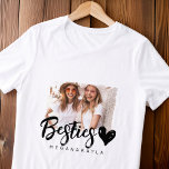 T-shirt En Tri-matière Moderne Grunge Heart Best Friends BFF Photo<br><div class="desc">Design is composed of fun and playful typographiy with sans serif and serif font. Add a custom photo.</div>
