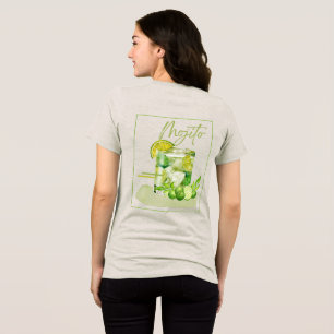 T-shirt En Tri-matière Mojito Cocktail Art à l'aquarelle 