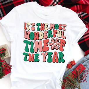 T-shirt En Tri-matière Moment le plus merveilleux de Noël Rétro