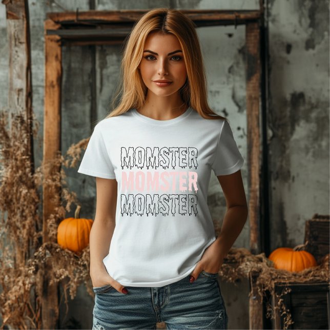 T-shirt En Tri-matière Momster Pink Halloween mignonne et Éffrayante (Créateur téléchargé)