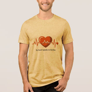 T-shirt En Tri-matière Mon cœur bat au rythme - Vintage cœur moutarde