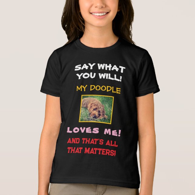 T-shirt En Tri-matière Mon Doodle M'aime Enfant (Recto)
