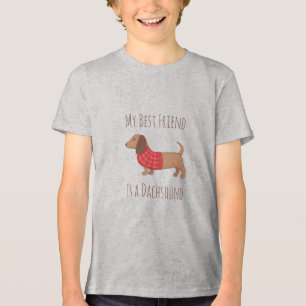 T-shirt En Tri-matière Mon meilleur ami est Dachshund Wiener Dog Red Swea