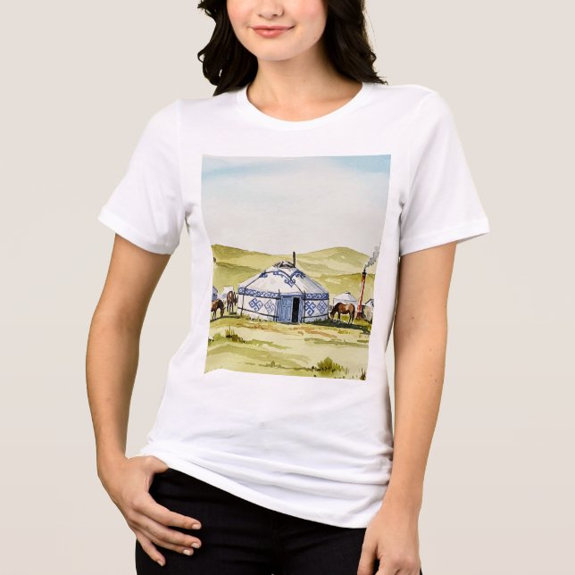 T-shirt En Tri-matière Mongolian yurt (Recto)