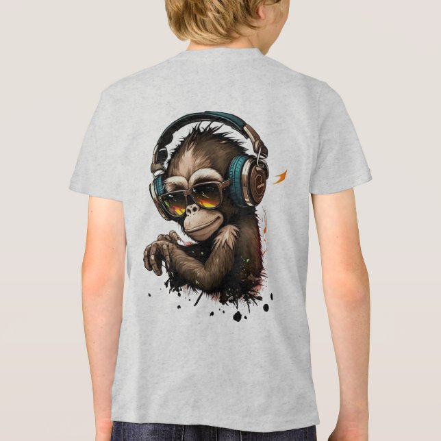 T-shirt En Tri-matière Monkey Portant des lunettes et des écouteurs dans  (Verso)