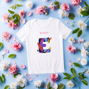 T-shirt En Tri-matière Monogramme Artistique - Lettre E Anniversaire Colo