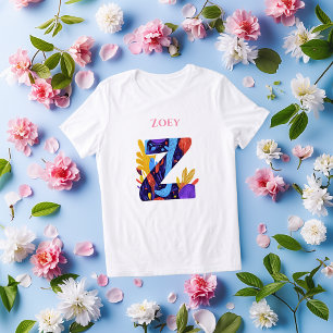 T-shirt En Tri-matière Monogramme Artistique - Lettre Z Gras et Coloré