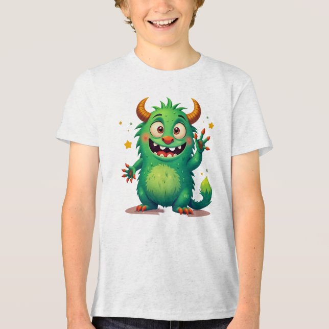 T-shirt En Tri-matière Monstre vert joyeux (Recto)