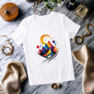 T-shirt En Tri-matière Montagne Abstraite colorée | Artiste moderne