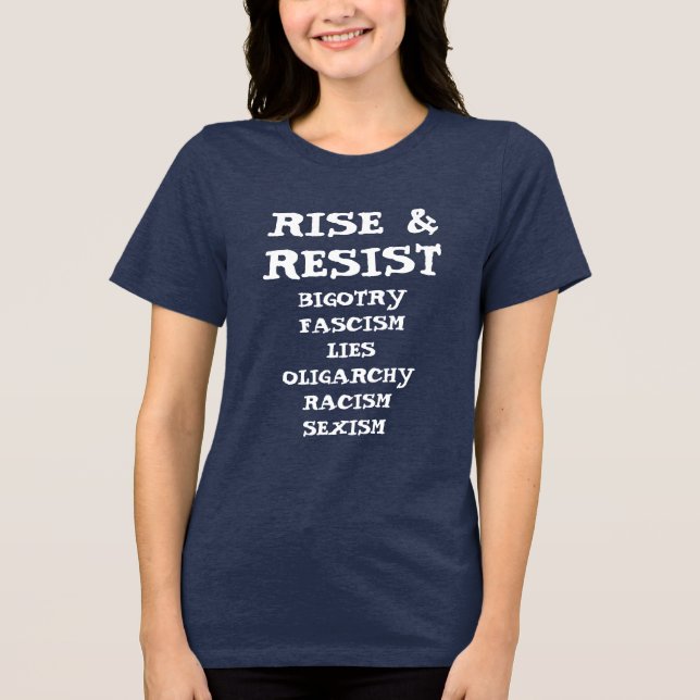 T-shirt En Tri-matière Monter et résister | Anti Donald Trump (Recto)