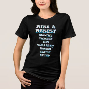 T-shirt En Tri-matière Monter et résister   Anti Donald Trump