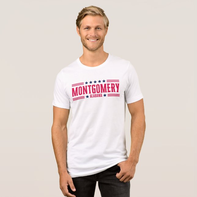 T-SHIRT  EN TRI-MATIÈRE MONTGOMERY ALABAMA (Recto plein)