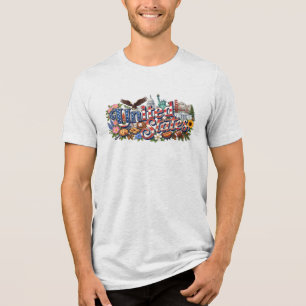 T-shirt En Tri-matière Monuments du patrimoine américain drapeaux américa