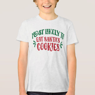 T-shirt En Tri-matière Most Likely to Eat Santa’s Cookies Funny Family