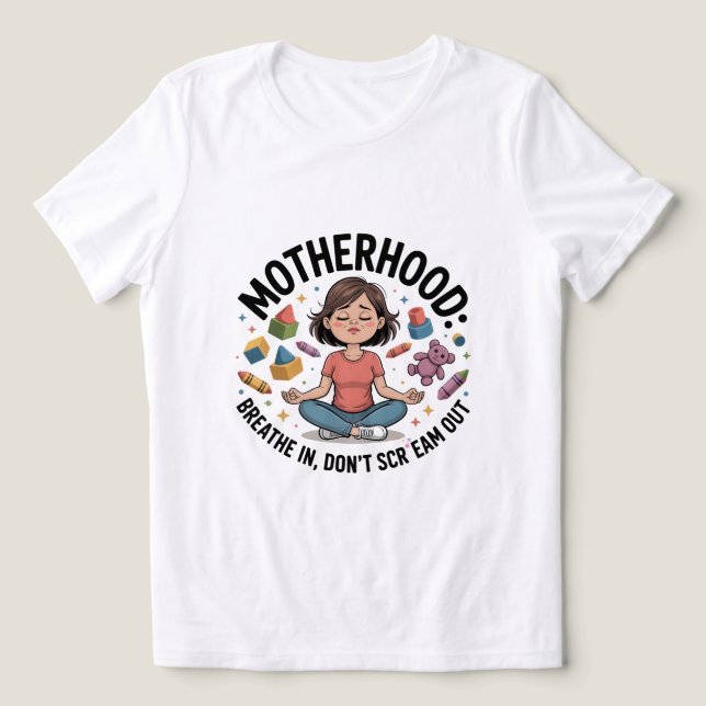 T-shirt En Tri-matière Motherhood Breathe In Calm Illustration (Design Recto)