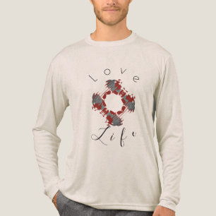 T-shirt En Tri-matière Motif Abstrait "Love Life" Red Slate Blue Wreath