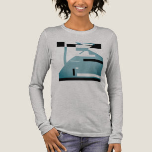 T-shirt En Tri-matière Motif Abstrait Mosaïque Art Tribal Sarcelle Ombré