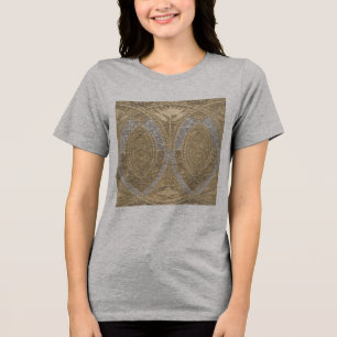 T-shirt En Tri-matière Motif Art Déco Argent Et Or