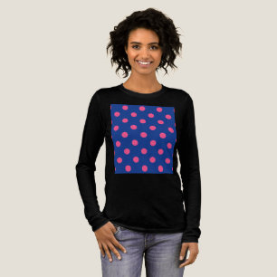 T-shirt En Tri-matière Motif de pois rose sur fond bleu