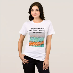 T-shirt En Tri-matière Motif de triangle coloré unique & citations