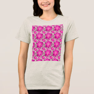 T-shirt En Tri-matière Motif floral rose vif sans couture