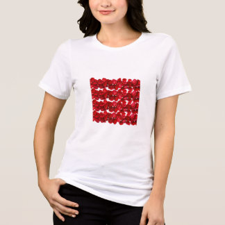 T-shirt En Tri-matière Motif floral rouge sans couture, design botanique