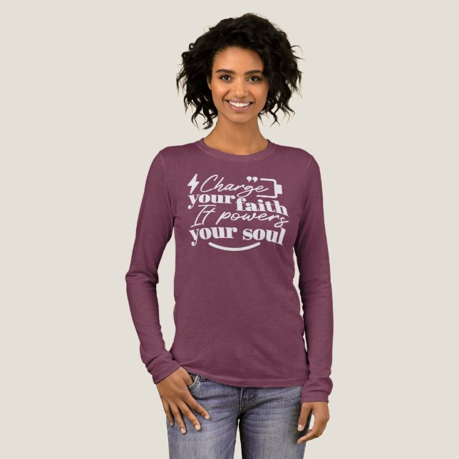 T-shirt En Tri-matière Motivational Christian Quote – Charge Your Faith (Recto complet)