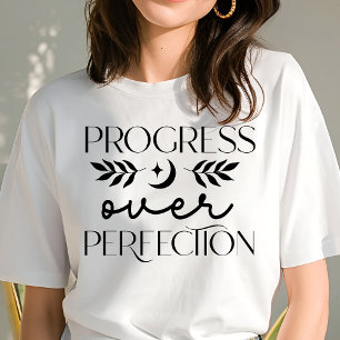 T-shirt En Tri-matière Motivationnel Boho Progrès Plutôt que Perfection