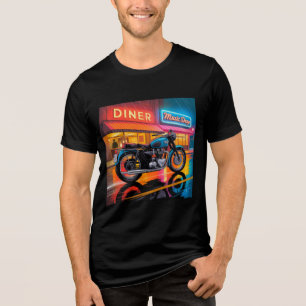 T-shirt En Tri-matière Moto Rétro Néon — Café Racer Hommes