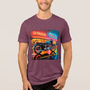 T-shirt En Tri-matière Motocyclette Rétro Néon — Café Racer Hommes