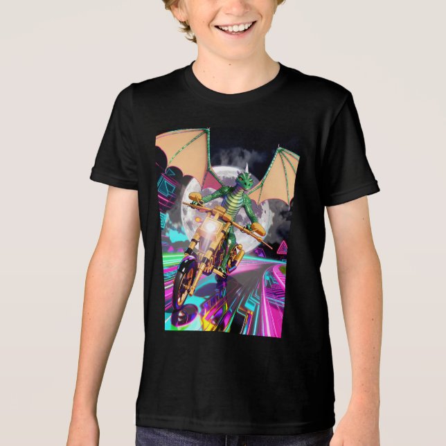 T-shirt En Tri-matière Motorcycle Riding Dragon (Recto)