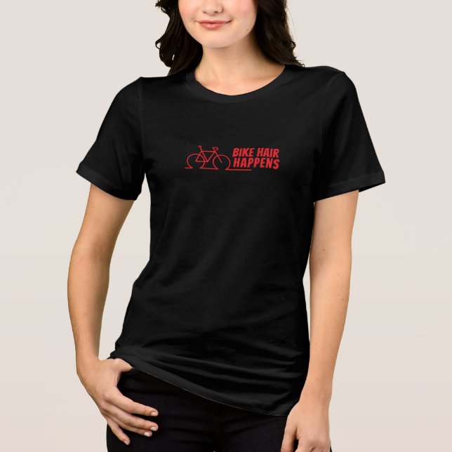 T-shirt En Tri-matière Mountain Bike Girl Irony red black (Recto)
