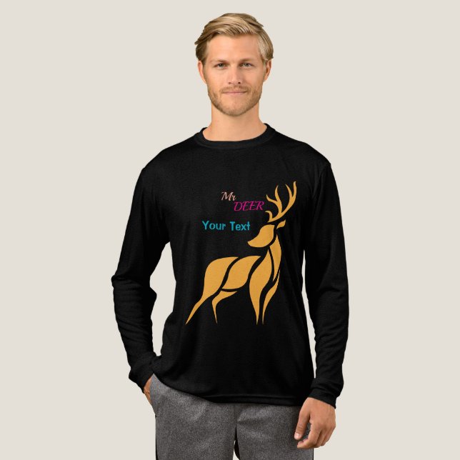 T-shirt En Tri-matière Mr. Deer Graphic – Rustic Woodland Style (Recto complet)