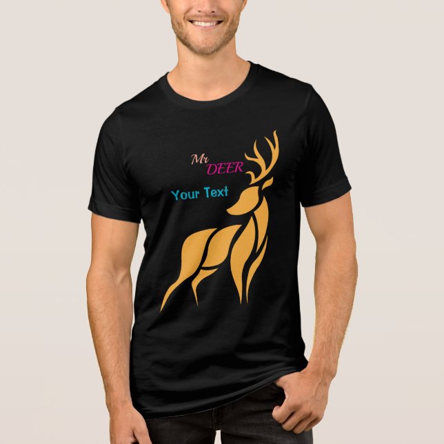 T-shirt En Tri-matière Mr. Deer Graphic – Rustic Woodland Style (Recto)