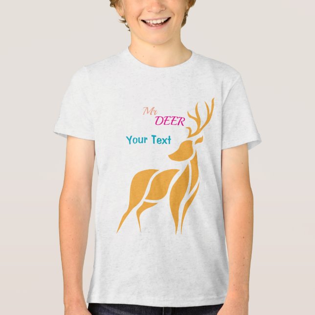 T-shirt En Tri-matière Mr. Deer Graphic – Rustic Woodland Style (Recto)