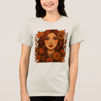 T-shirt En Tri-matière Muse d'automne - Femme aux fleurs d'automne