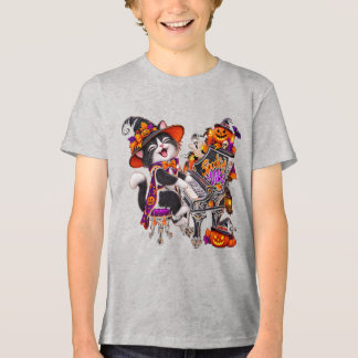 T-shirt En Tri-matière Musique de chat Halloween Spooky Vibes